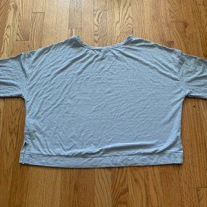 Ribbed Flowy Striped Long Sleeve Shirt